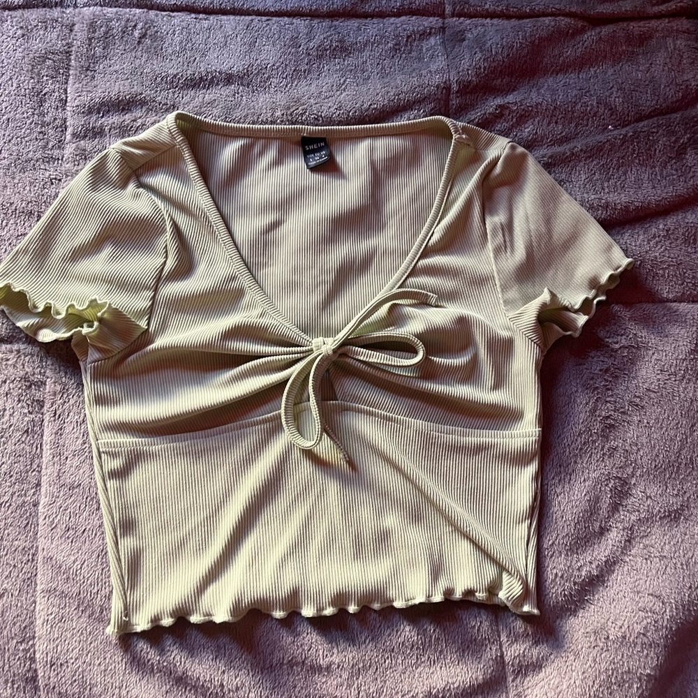 Green Tie Front Crop Top